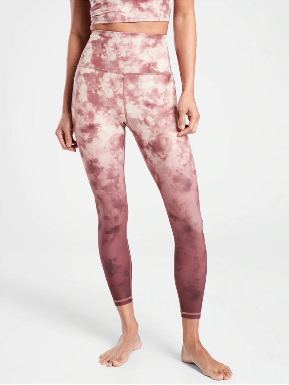 Athleta Elation 7/8 Rose Tie-Dye High-Rise Leggings